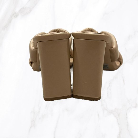 NWT Schutz Women's Fairy High Puffy Strap Heeled Sandal in True Beige, Size 10.5 - Picture 3 of 4